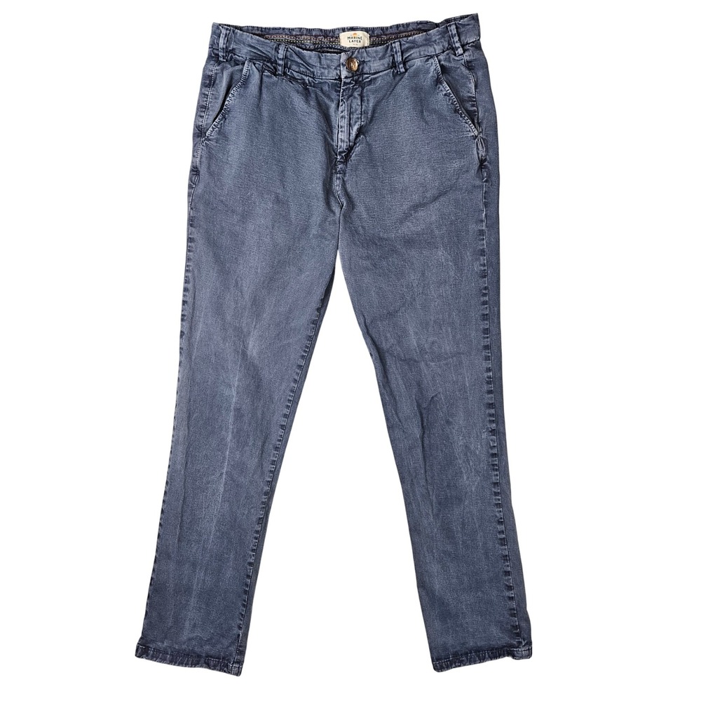 Marine Layer‎ Pants (Men's 34x32) Blue Cotton Blend Twill Casual Chino Slim